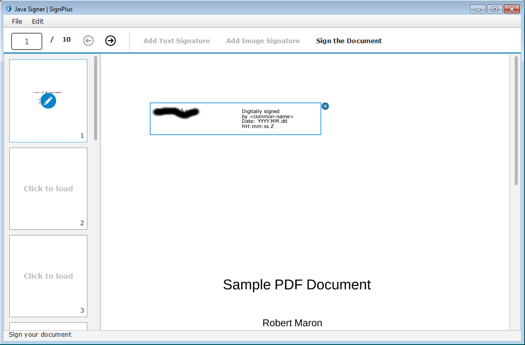 java sign pdf document